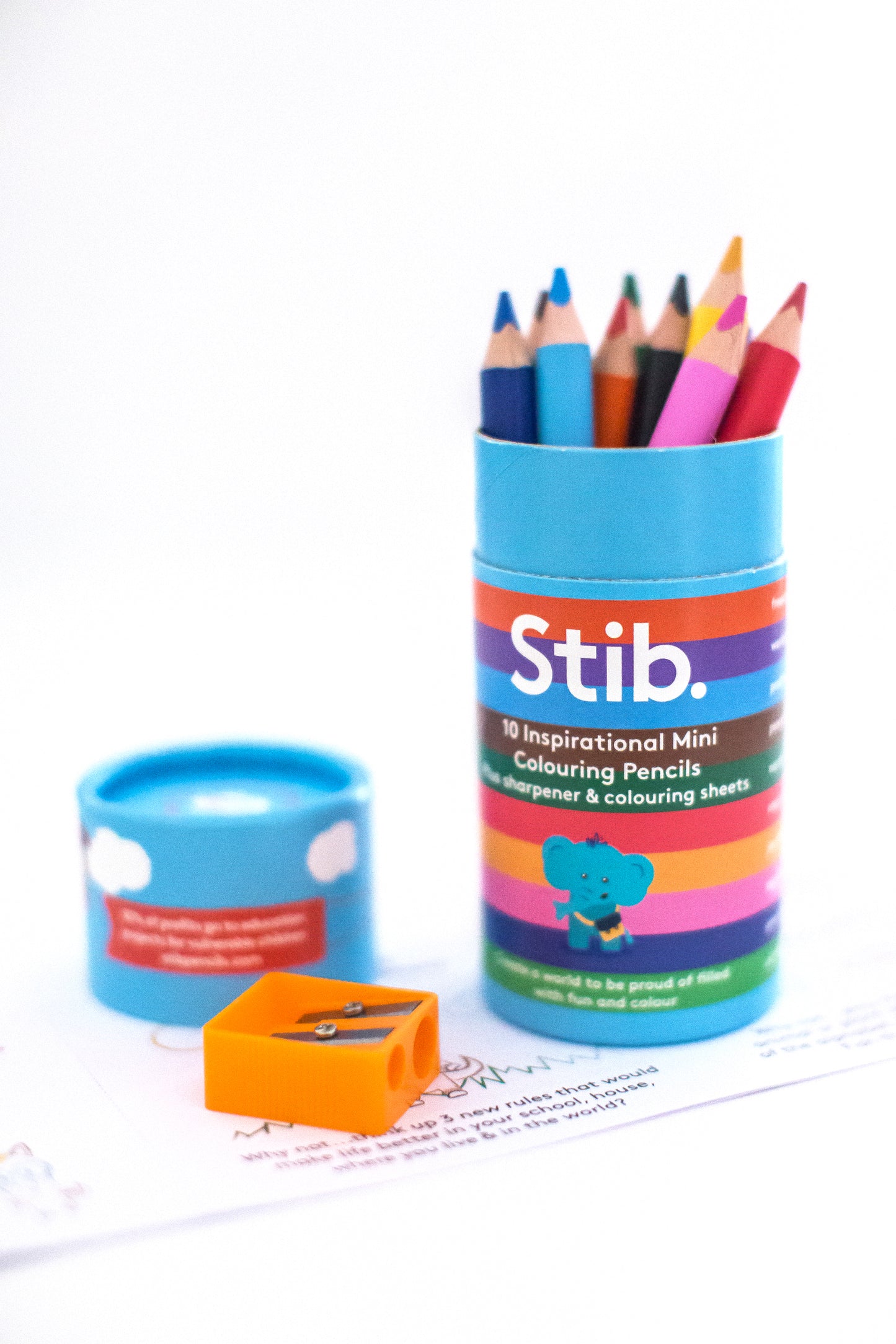 Stib Mini's - 10 Positive Worded Colouring Pencils